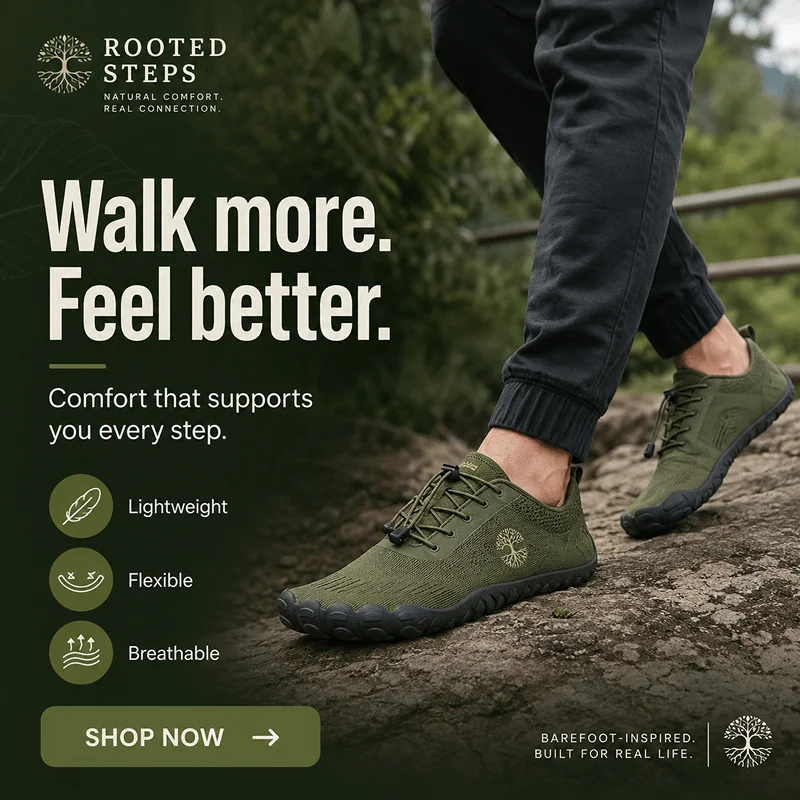 Rooted Steps Meta ad — lifestyle and aspiration angle for everyday movement