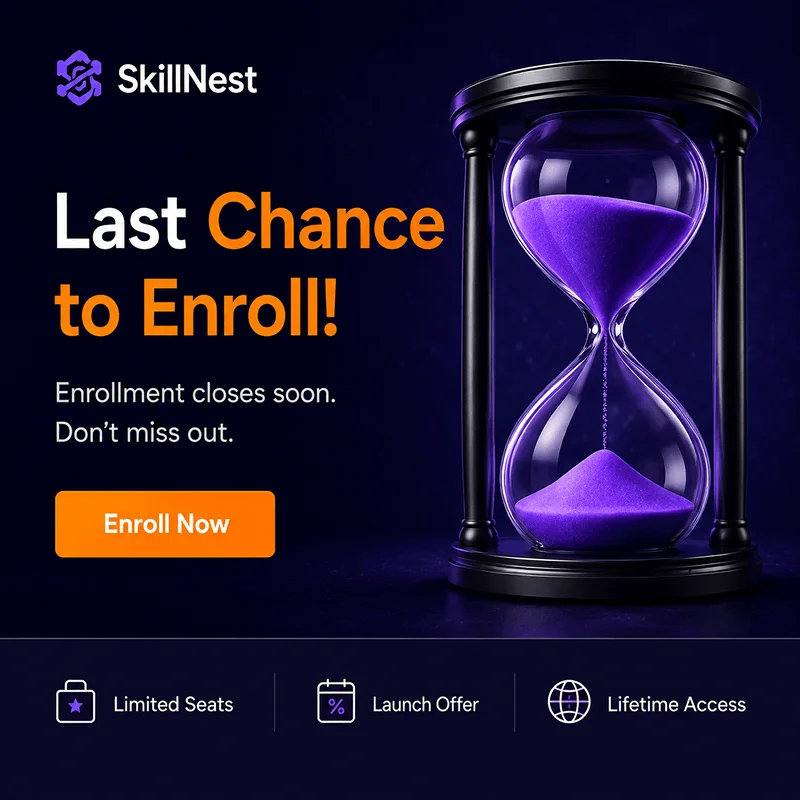 SkillNest ad creative — beginner frustration angle for passive learners