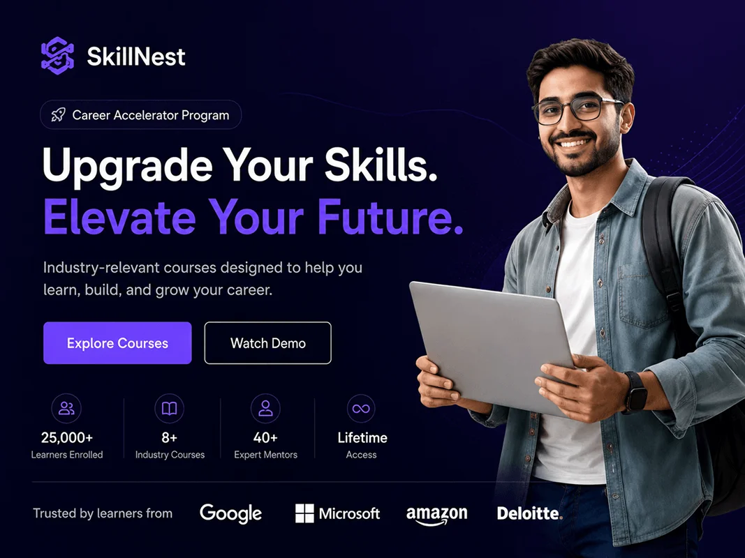 SkillNest course funnel landing page — outcome-led enrollment page with pricing and proof
